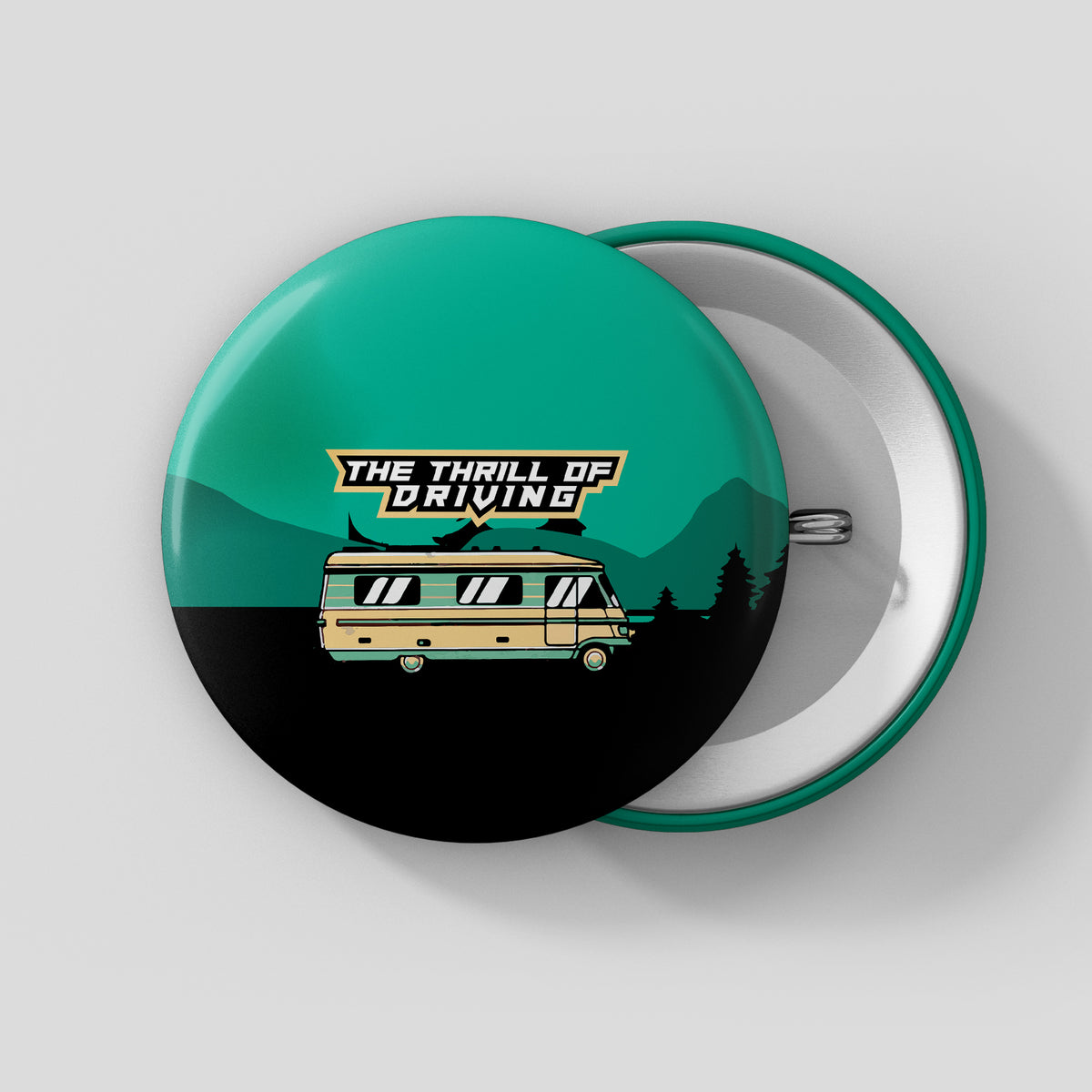 THRILL OF DRIVING BUTTON BADGE